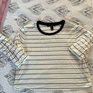 Forever 21 Cropped Striped Long Sleeve Tee